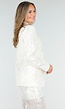 Witte Pailletten Set met Blazer en Rechte Broek
