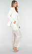 Witte Pailletten Set met Blazer en Rechte Broek