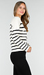 Wit Zwart Gestreept Vest met Gouden Knopen en Pockets