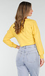 Gele Crop Top met Lange Mouwen