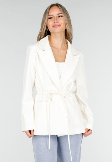 Witte Blazer met Ceintuur