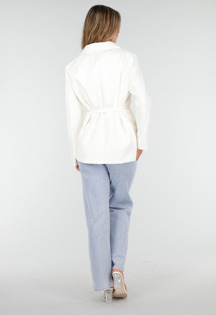 Witte Blazer met Ceintuur