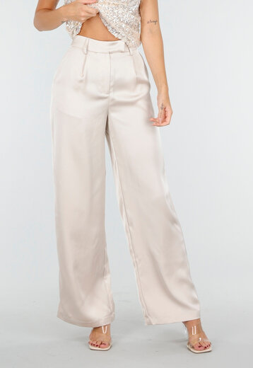 Satijnen Pantalon Champagne