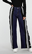 Wide Leg  Stretch Jeans met Zijkantstrepen