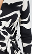 Zwart-Witte Stretch Jumpsuit met Print en Overslagtop