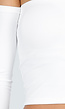 Witte Off Shoulder Top met Lange Mouwen en Stretchstof