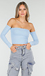 Blauwe Off Shoulder Top