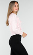 Roze Gebreid Vest met Strikdetails en Knopen