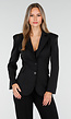 Blazer in Zwart met Strass en Schoudervulling