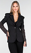 Blazer in Zwart met Strass en Schoudervulling
