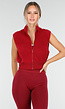 Mouwloos Vest in Bordeaux met Hoge Kraag