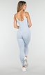 Lichtblauwe Sportlegging met Hoge Taille en Stretch