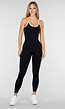 Zwarte Sportlegging met Hoge Taille en Stretch