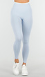 Lichtblauwe Sportlegging met Hoge Taille en Stretch