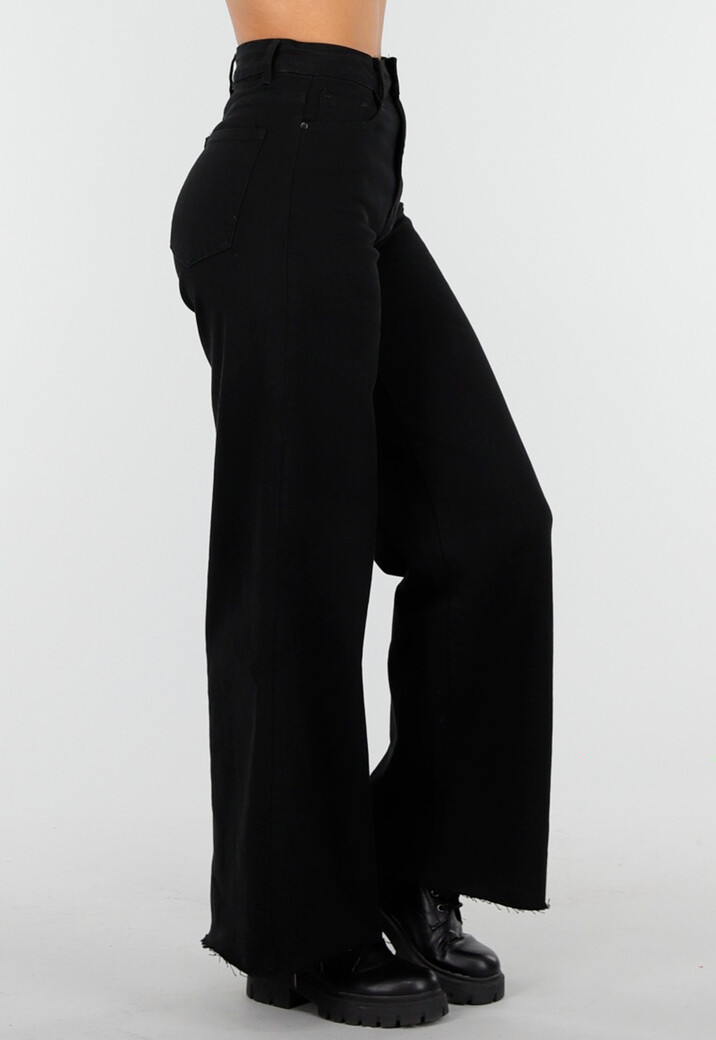 Denim Broek Zwart met High Waist