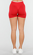 Sportieve Shorts in Rood met Witte Tailleband