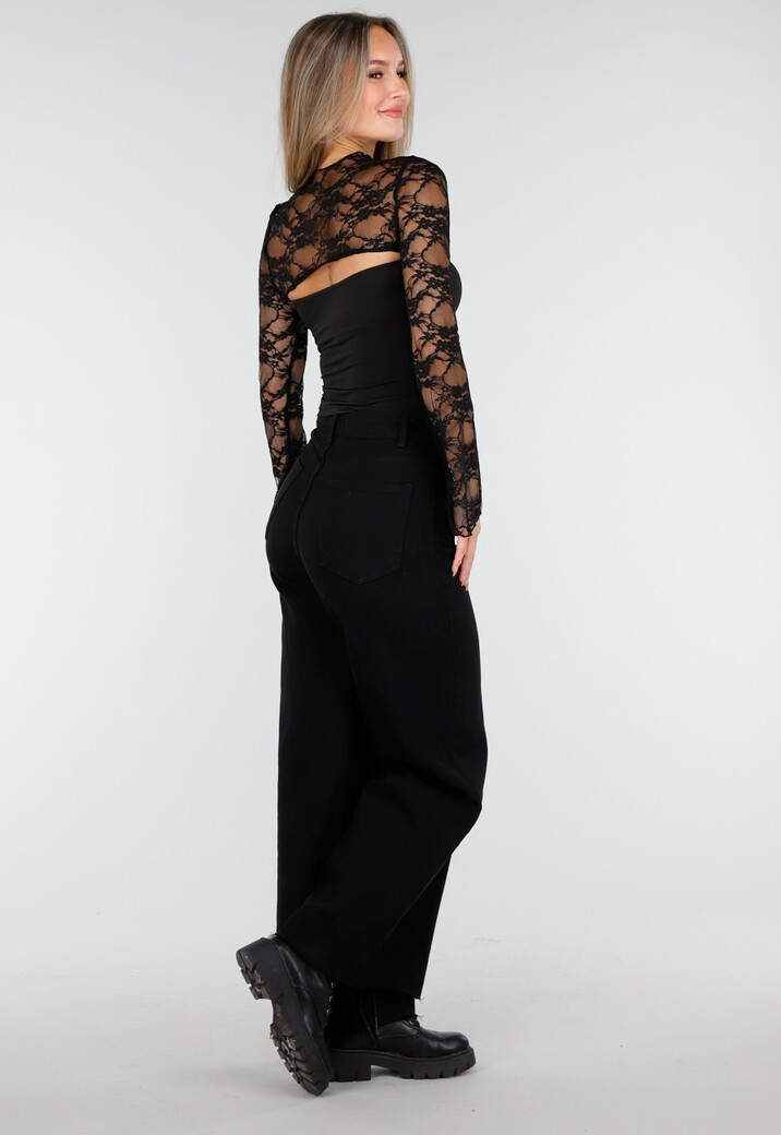 Denim Broek Zwart met High Waist