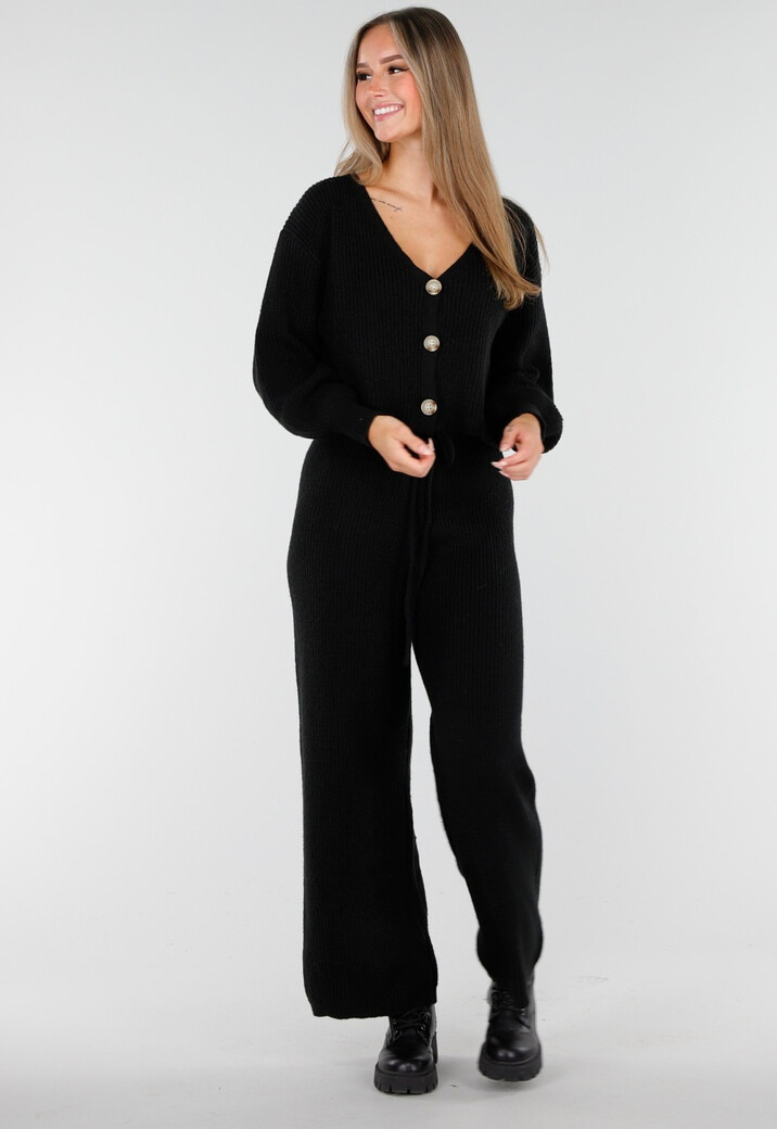 Tweedelig Gebreid Pak in Zwart