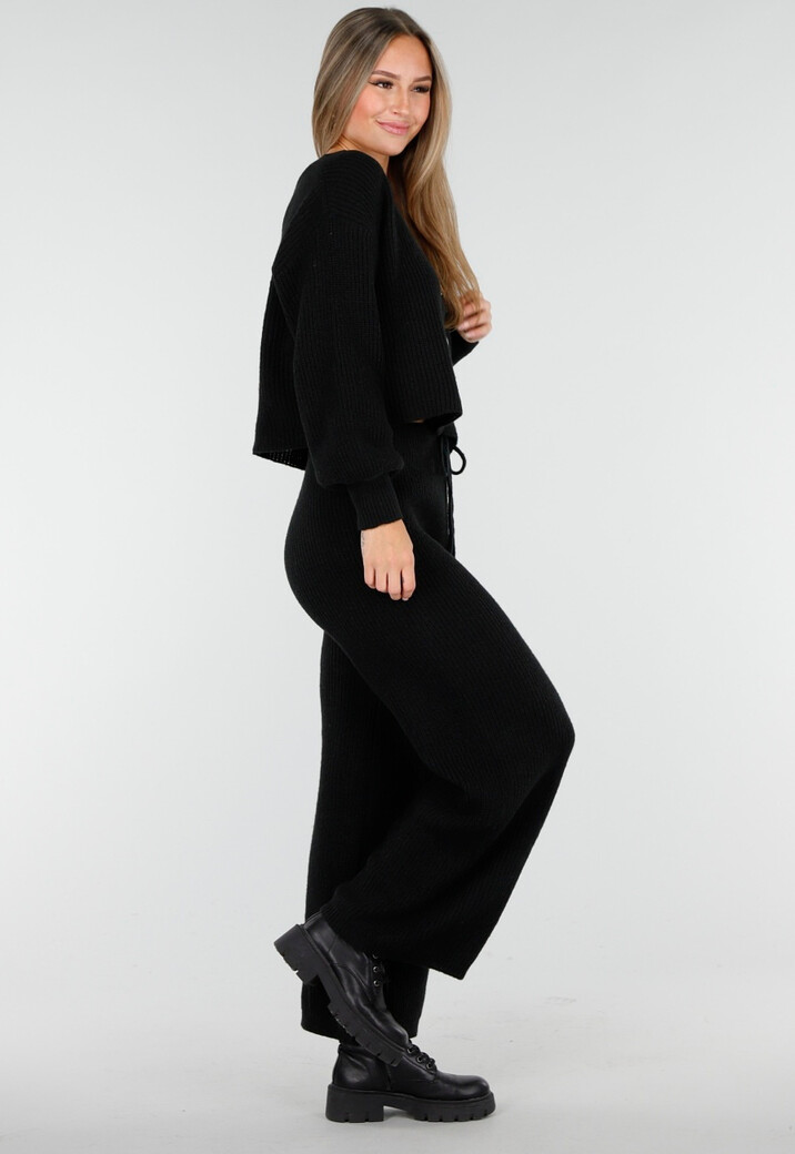 Tweedelig Gebreid Pak in Zwart