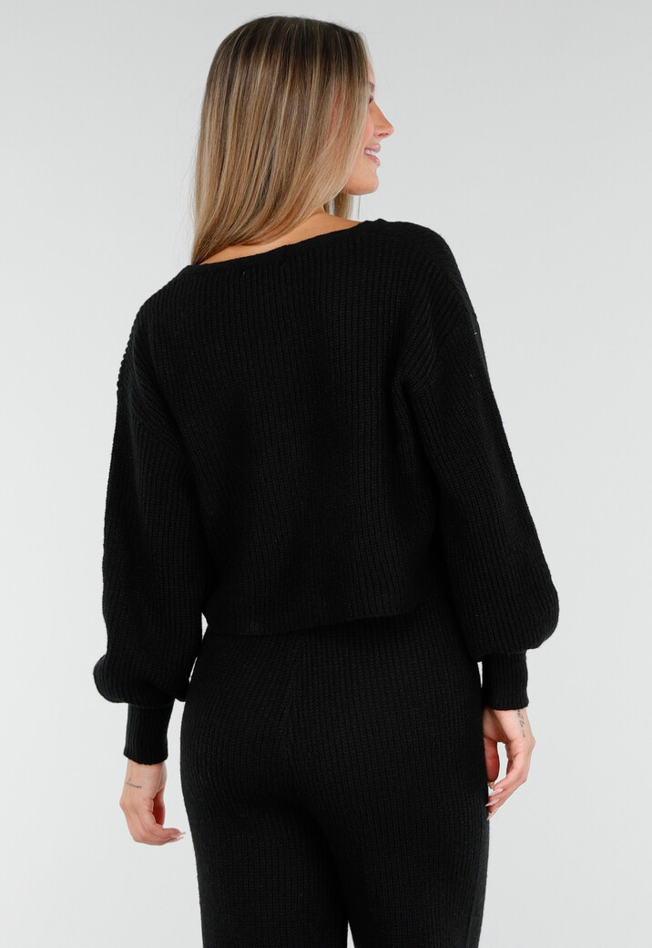 Tweedelig Gebreid Pak in Zwart