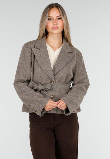Bruine Korte Jas met Ceintuur