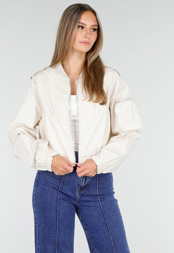 Beige Bomberjas met Cargo Zakken