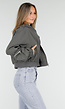 Grijze Bomberjas met Rits en Zakdetails op de Mouwen