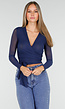 Wrap Vestje van Mesh in Blauw