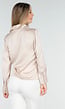 Blouse met Lange Mouwen in Beige Satijn
