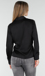 Blouse met Lange Mouwen en Satijn Effect Zwart