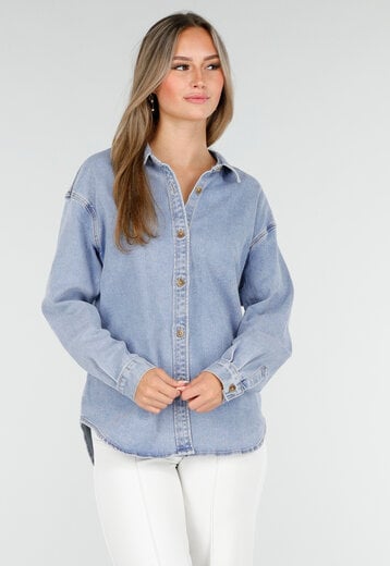 Lichtblauwe Denim Blouse