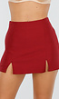 Bordeauxrode Skort met Stretch en Split