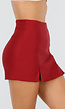 Bordeauxrode Skort met Stretch en Split