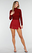 Bordeauxrode Skort met Stretch en Split