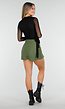 Skort Army Green met Stretch en Splitjes