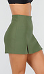 Skort Army Green met Stretch en Splitjes