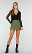 Skort Army Green met Stretch en Splitjes