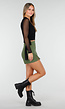 Skort Army Green met Stretch en Splitjes