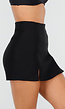 Zwarte Skort met Stretch en Splitjes