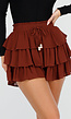 Bruine Skort met Laagjes