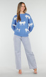 Gebreide Sweater in Blauw met Strikdetails