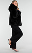Zwarte Faux Fur Jas met Capuchon