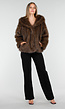 Bruine Faux Fur Jas met Capuchon