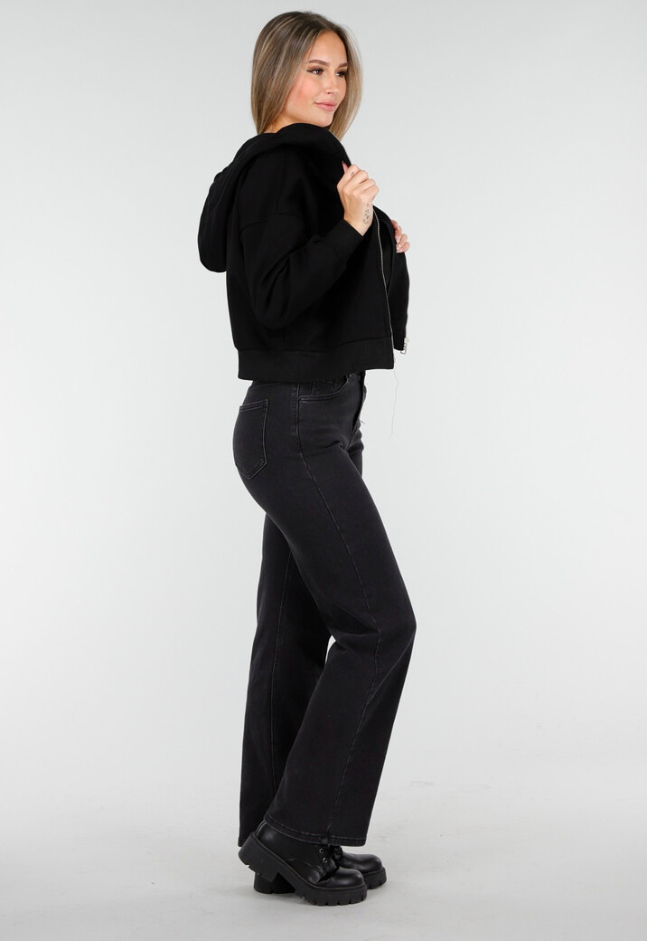 Sweatvest met Lange Mouwen in Zwart