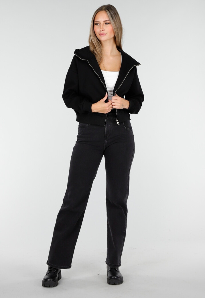 Sweatvest met Lange Mouwen in Zwart