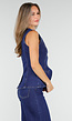 Mouwloze Denim Top in Blauw Met Knoopsluiting