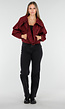 Cropped Lightweight Jas in Bordeauxrood met Brede Kraag