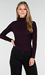 Paarse Coltop met Lange Mouwen en Stretch