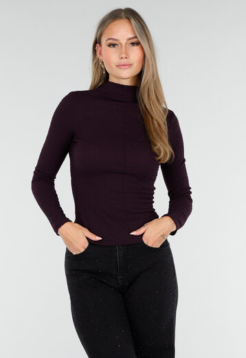 Paarse Top met Colkraag