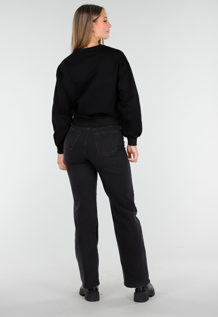 Trui met Lange Mouwen in Zwart met Stretch